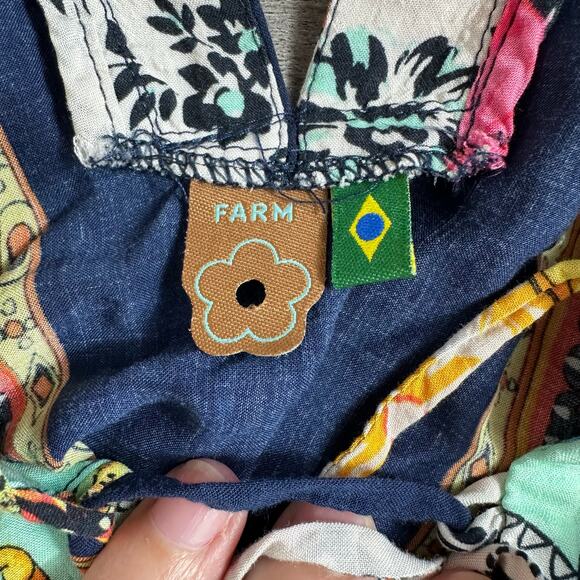 FARM Rio Kaftan Dress Floral Boho Small Kimono - Picture 9 of 12